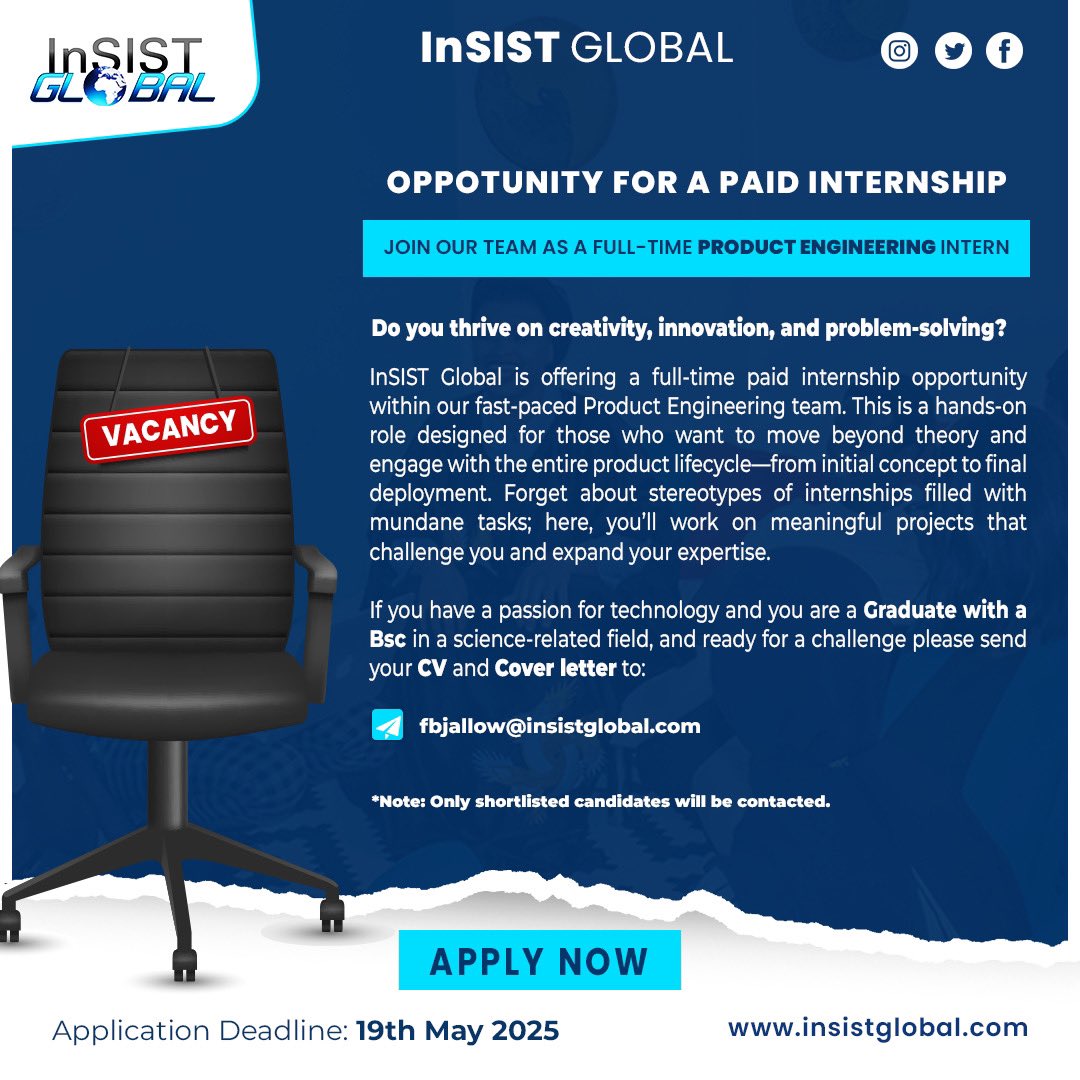 We're offering an exciting Product Engineer Internship for creative and innovative individuals! 
Get hands-on experience, work with a dynamic team, and contribute to real projects that make an impact. 
Apply now and be part of our amazing team!🥳