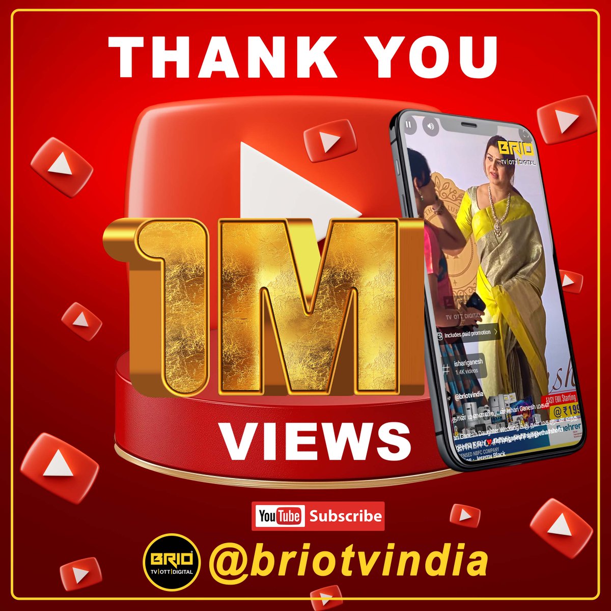 BRIO OTT (@brioott) on Twitter photo We’re delighted to share that one of our videos on BrioTV has crossed 1 million views!🎁✨
A heartfelt thank you to all our subscribers for your incredible support.❤
video Link : youtube.com/shorts/x_WoPmp…
<a href="/briotvindia/">BRIO TV</a> <a href="/briodigitalX/">BRIO DIGITAL</a> <a href="/BRIOOTT/">BRIO OTT</a> <a href="/gembriopictures/">Gembrio Pictures</a> <a href="/gembrio_media/">GEMBRIO MEDIA & ENTERTAINMENT</a> We’re delighted to share that one of our videos on BrioTV has crossed 1 million views!🎁✨
A heartfelt thank you to all our subscribers for your incredible support.❤
video Link : youtube.com/shorts/x_WoPmp…
<a href="/briotvindia/">BRIO TV</a> <a href="/briodigitalX/">BRIO DIGITAL</a> <a href="/BRIOOTT/">BRIO OTT</a> <a href="/gembriopictures/">Gembrio Pictures</a> <a href="/gembrio_media/">GEMBRIO MEDIA & ENTERTAINMENT</a>