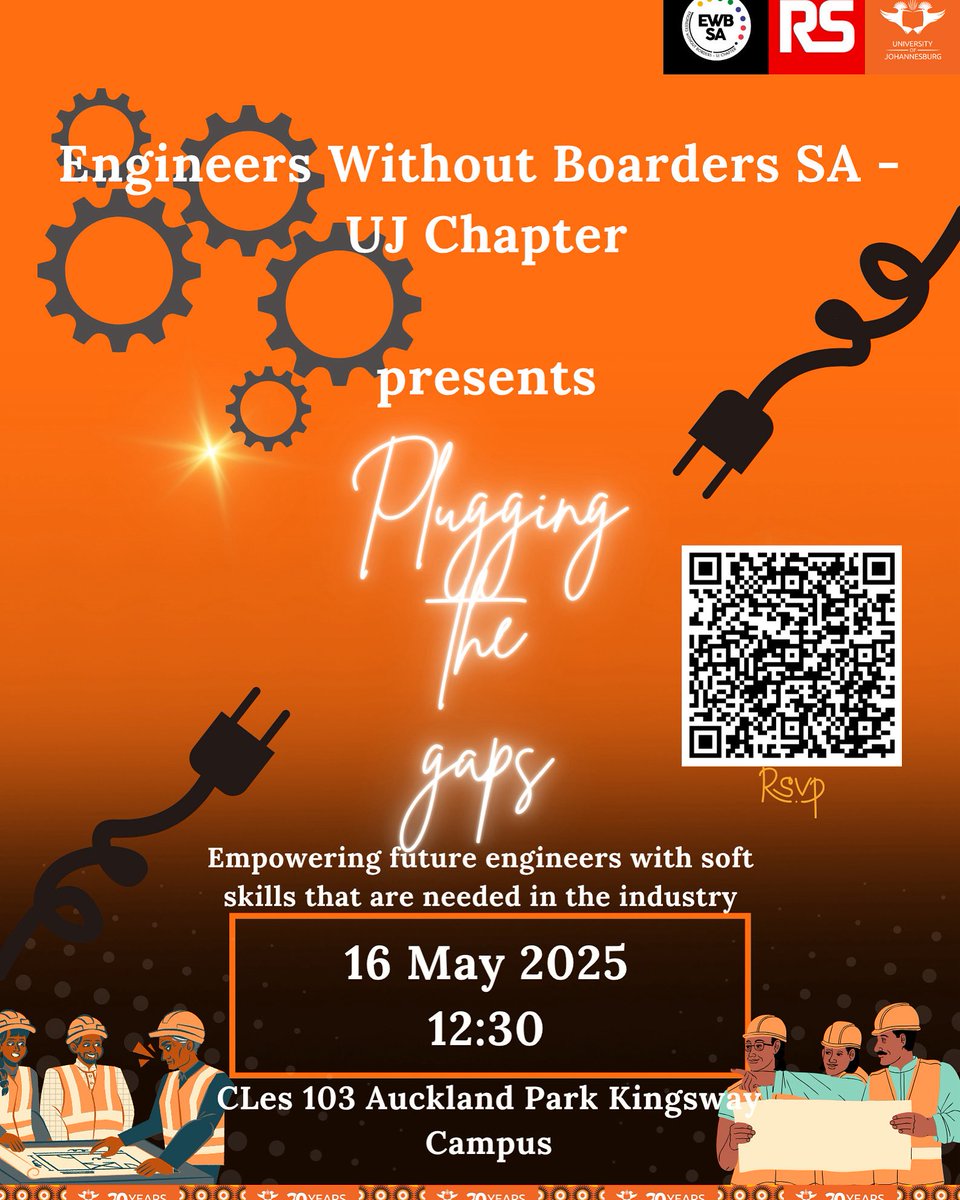 EWBSA - UJ has taken the liberty to start an initiative where we help engineering students understand what really awaits them in the industry by having industry professionals engage with them. 

Join us this Friday for the first but not last “Plugging the gaps”❤️💚🫵🏾