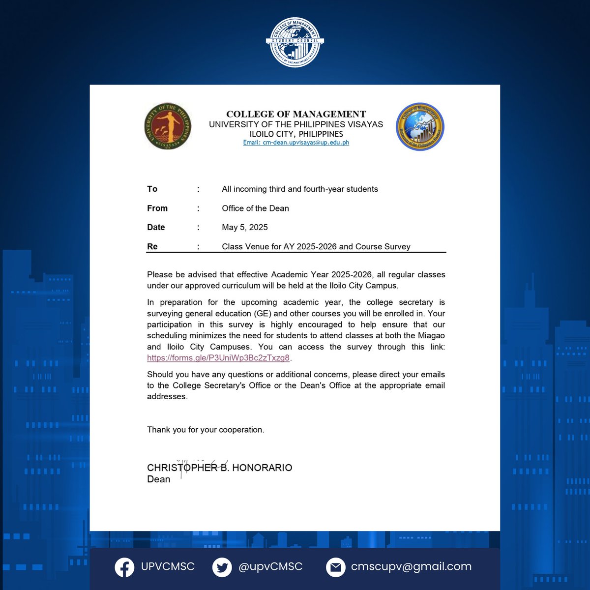 UPV CMSC tweet media