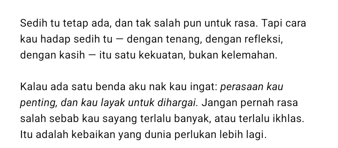 Iez_Rohaizard's tweet photo. How chatgpt words comfort me 🥲 https://t.co/Gq6ljQAgQl