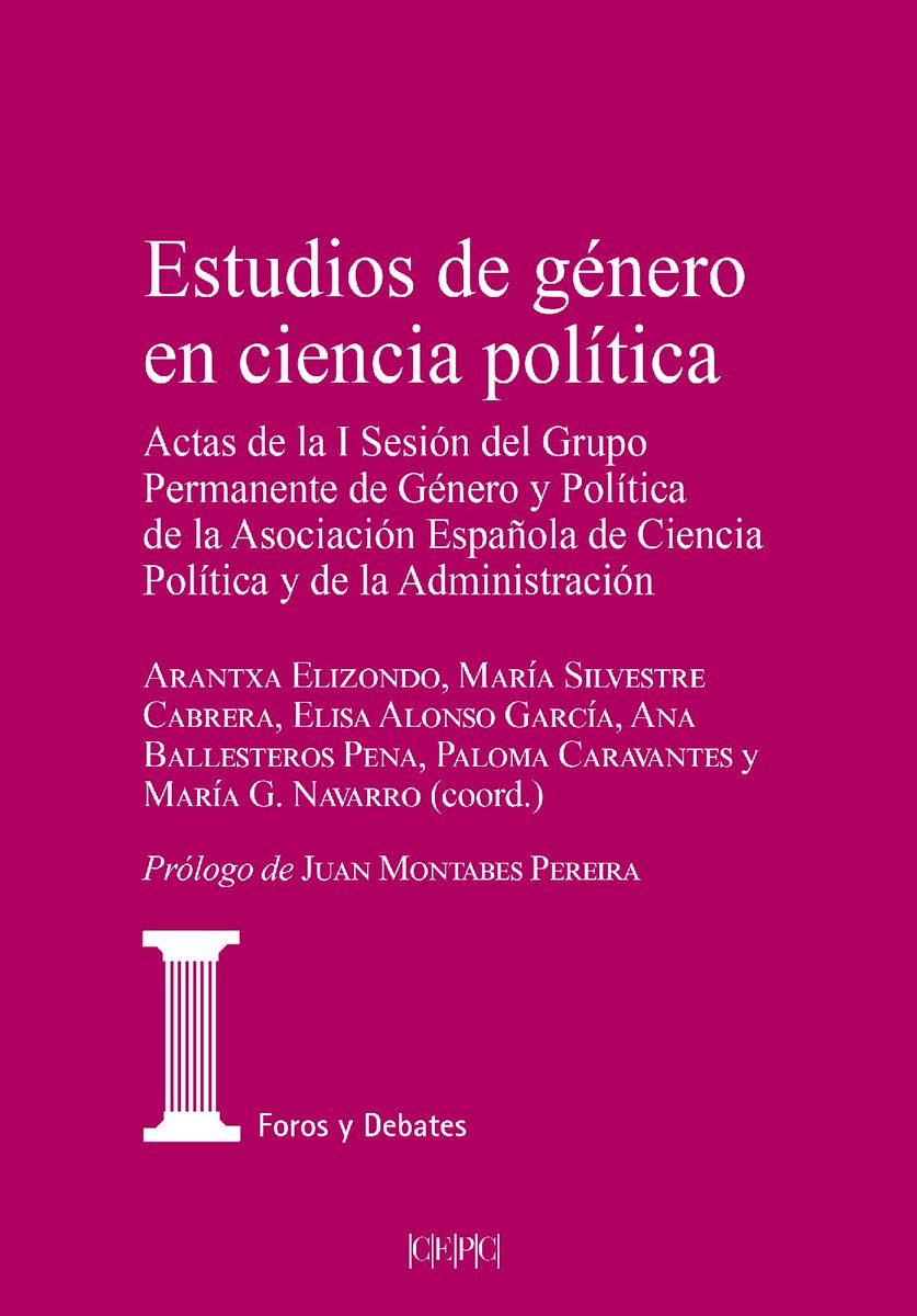 Nuevo libro del <a href="/cepcgob/">Centro de Estudios Políticos y Constitucionales</a> 
Estudios de género en ciencia política
#ColecciónForosyDebates
Publicación electrónica de descarga gratuita disponible en cepc.gob.es/publicaciones/… (1/3)