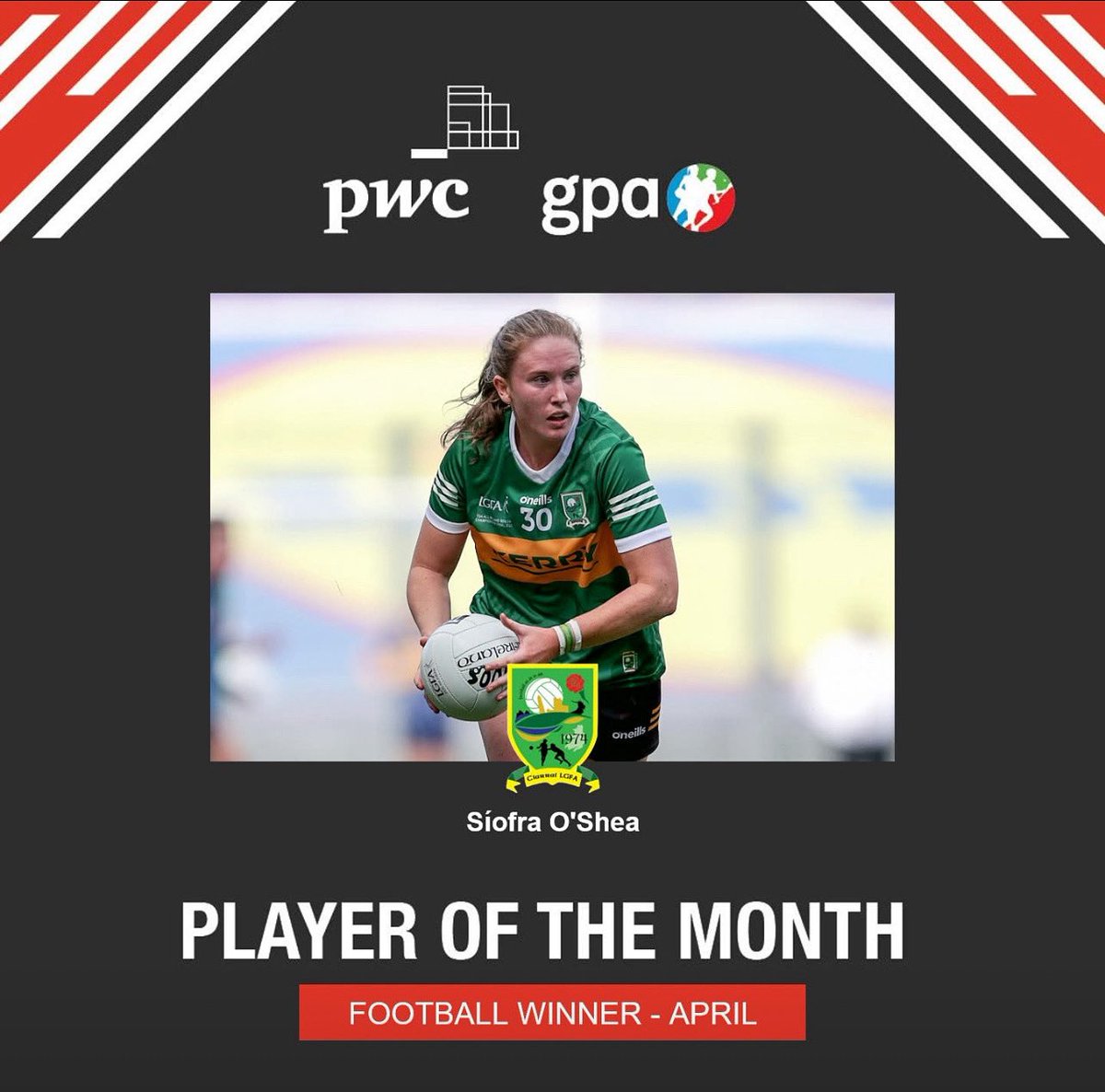 Huge congratulations to our very own Siofra O’Shea, a standout senior player, on being named the PwC Player of the Month—an incredible achievement that reflects her hard work and dedication 🟢🟡