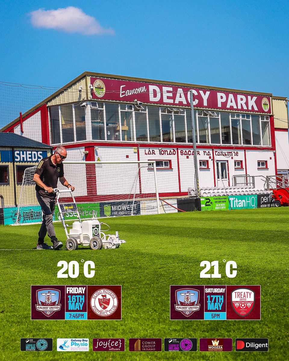 GalwayUnitedFC's tweet image. We're set for a scorcher of a double header at Eamonn Deacy Park ☀️

Get your tickets now for what's set to be a great weekend 👉 galwayunitedfc.ie/match-tickets/

#ItsATribalThing | #GUFC2025 | #UnitedAsOne | Match Partners: @bay_physio &amp;amp; Woozza Pizza