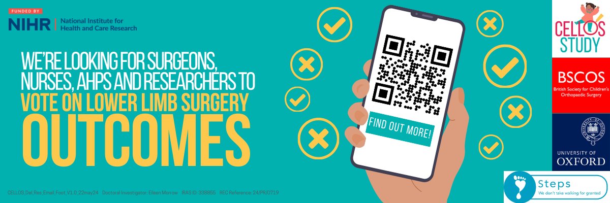Steps Charity Worldwide (@steps_charity) on Twitter photo What outcomes should be measured after children have leg surgery?
We’re helping spread the word about the CELLOS Study, an international research project led by the University of Oxford.
The survey takes around 10–15 minutes to complete.
Take part here: app.onlinesurveys.jisc.ac.uk/s/oxford/cello… What outcomes should be measured after children have leg surgery?
We’re helping spread the word about the CELLOS Study, an international research project led by the University of Oxford.
The survey takes around 10–15 minutes to complete.
Take part here: app.onlinesurveys.jisc.ac.uk/s/oxford/cello…