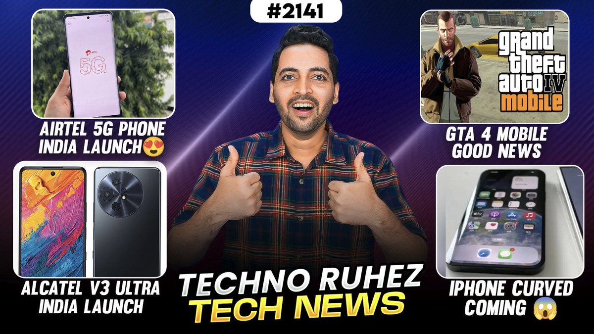 Airtel 5G Phone,Xiaomi 16 6800 mAh😱,GTA 4 Mobile😍,Alcatel V3 Ultra,iPhone Curved,S25 FE Good News

Watch Full Tech News Here : youtu.be/HkiTc3lCXAk