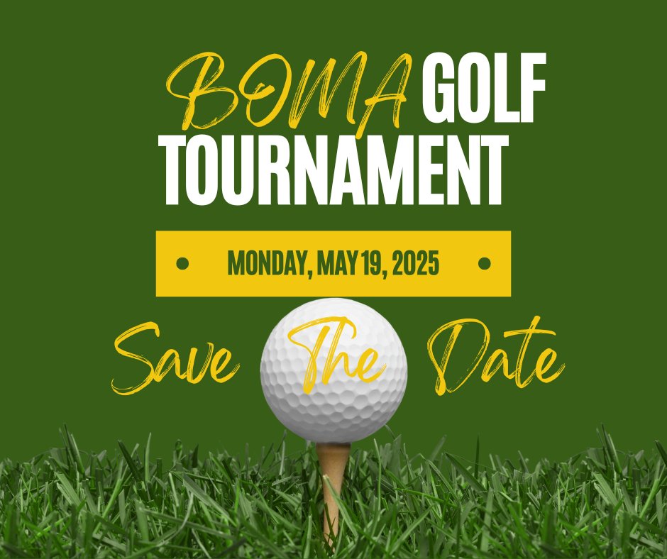 Mark your calendars for the highly anticipated 🏌️‍♂️ BOMA Annual Golf Tournament on Monday, May 19, 2025!

Join us for a day filled with delicious food, exciting activities, and, of course, great golf!

Get ready for a fantastic day on the greens! 
See you there! ⛳️

#BOMAGolf