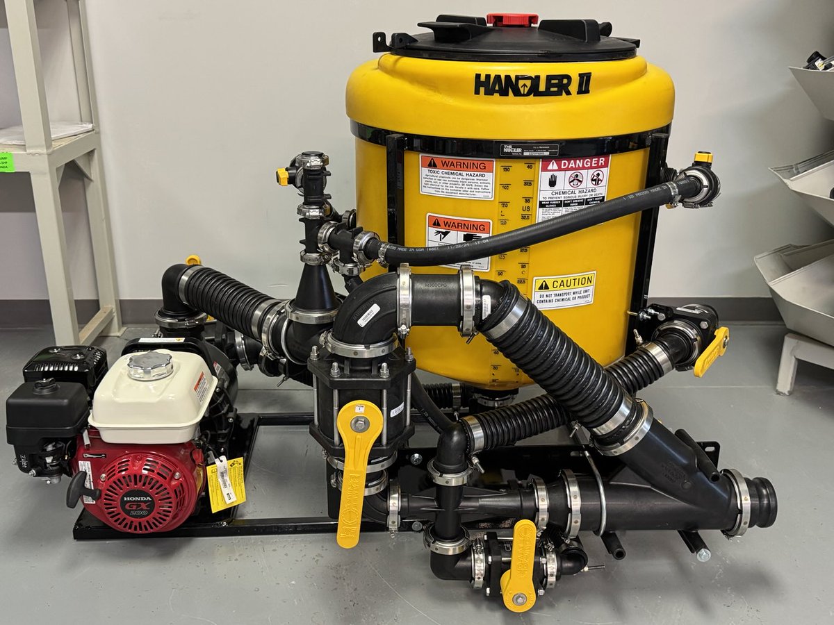 Ready for your spray trailer or tank yard!!!  Handler II with 3” plumbing, full recirculation, Honda 6.5HP with 3” Poly pump fully mounted together on skid frame.  $6000.00 cdn FOB Green Lea, 519-485-6861 ask for Parts Department