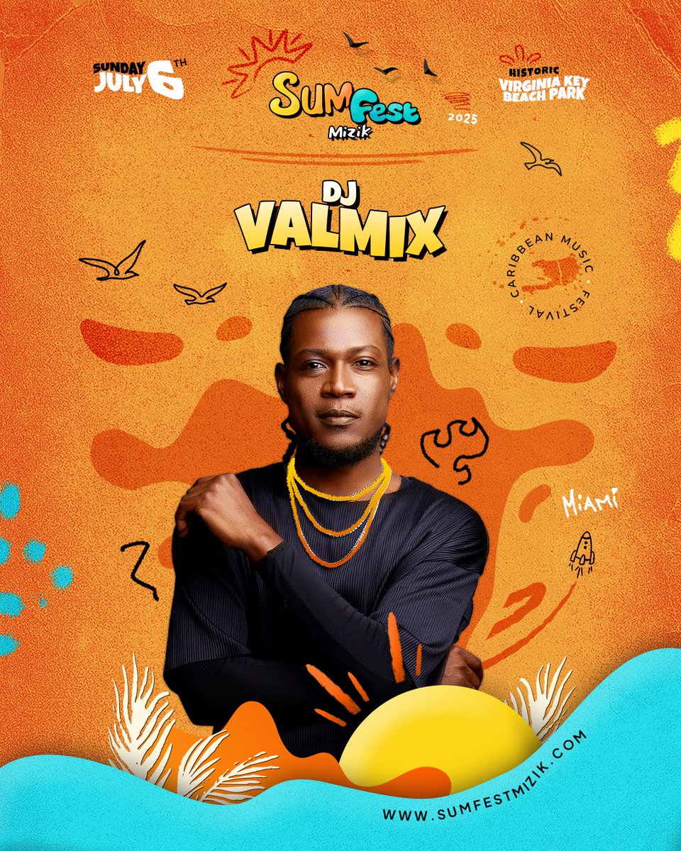 🎧 Turn up the volume— DJ VALMIX is joining Sumfest Mizik 2025!

Get ready for a set that’ll have you moving from start to finish🌴🔥

Secure your spot NOW at tickets.sumfestmizik.com/event/sumfest-…..