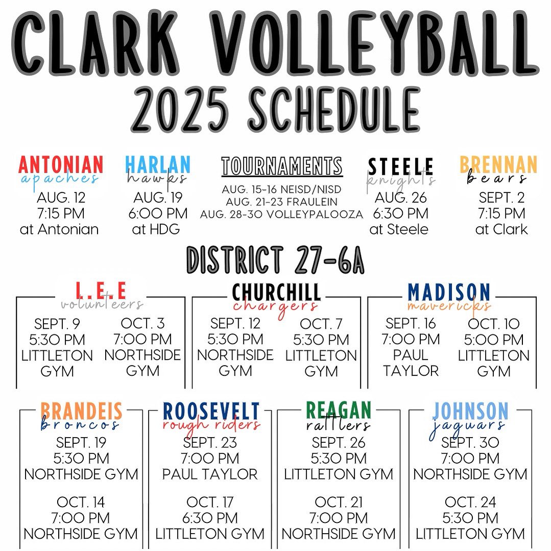 2025 SCHEDULE!! 🐾🏐