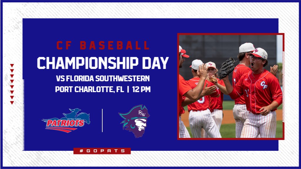 cfpats's tweet image. ⚾️CHAMPIONSHIP DAY⚾️
The Pats play for the @TheFCSAA Region 8 State Championship today vs Florida Southwestern🙌
Winner advances to the @NJCAABaseball World Series #GoPats
🆚FSW
⏰12 PM
📍Port Charlotte, FL
📊web.gc.com/teams/JktvudFT…
📺team1sports.com/fcsaa/
