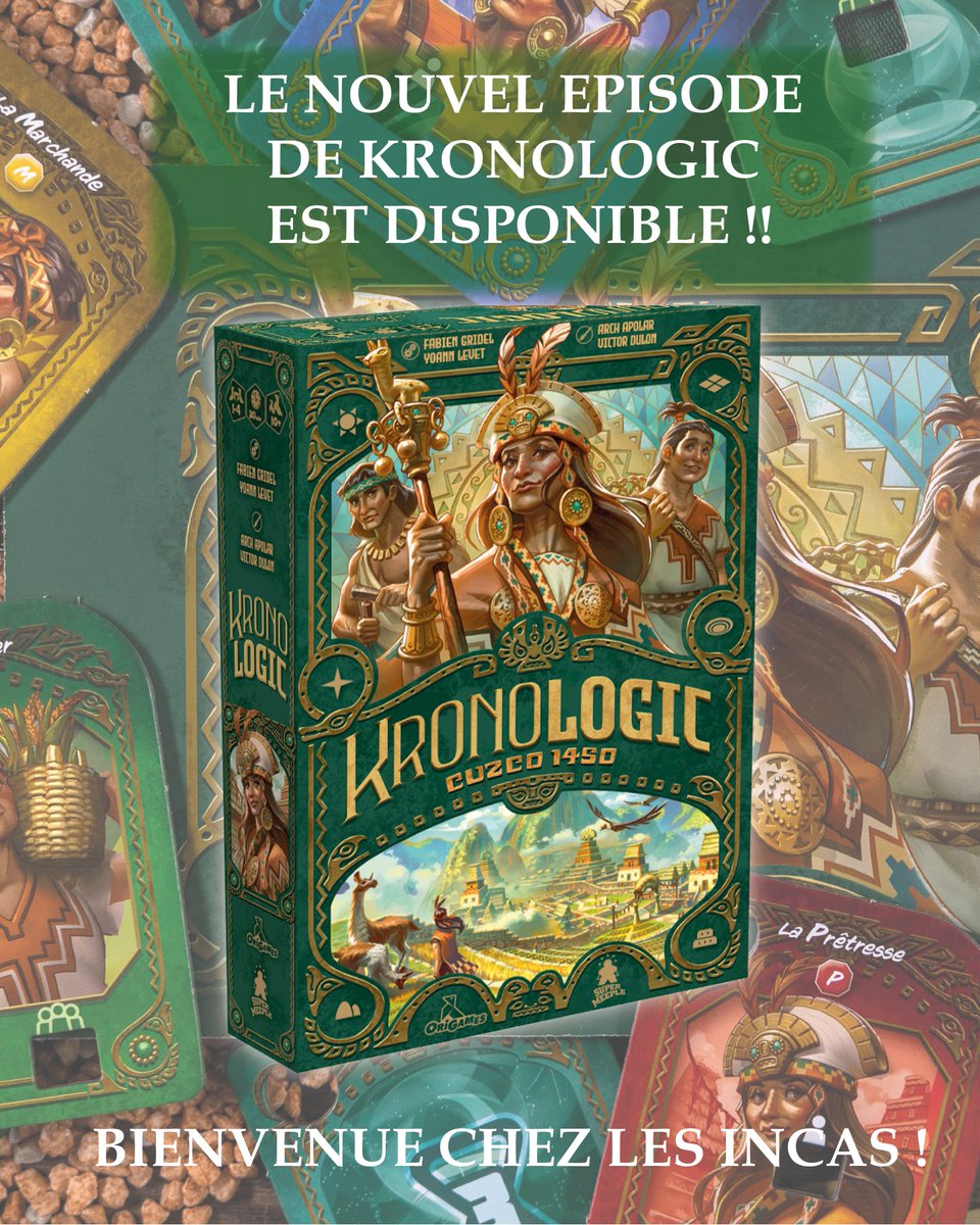 𝐊𝐑𝐎𝐍𝐎𝐋𝐎𝐆𝐈𝐂 𝐂𝐔𝐙𝐂𝐎 𝐞𝐬𝐭 𝐝𝐢𝐬𝐩𝐨𝐧𝐢𝐛𝐥𝐞 ! 🥳

Voilà enfin le second épisode de Kronologic ! Jouable indépendamment du premier, vous voilà embarqué en 1450 dans la région de Cuzco durant la période Inca. 

#Kronologic #nouveautés #supermeeple #jds #asdor2025