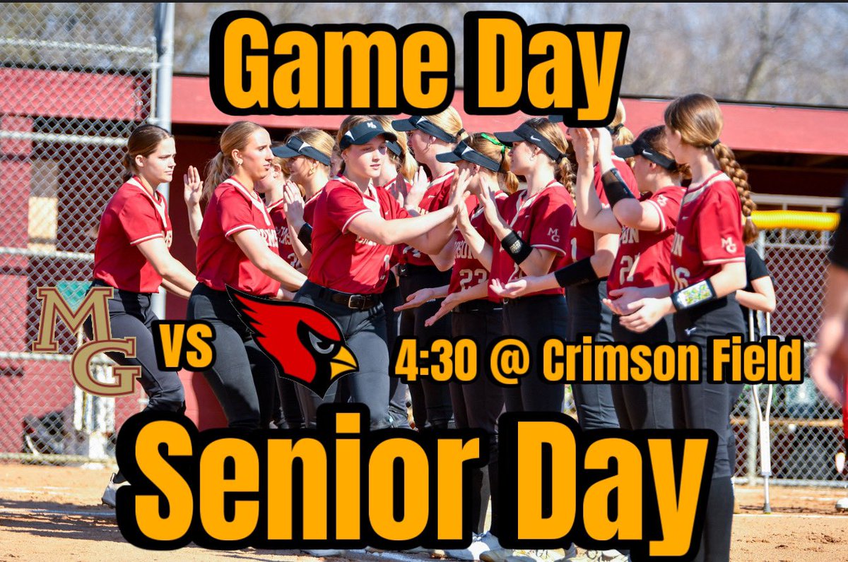 GAME DAY! Senior Day!!
The Crimson take on the Cardinals today at Crimson Field 4:30!!! Cone out for Senior Day and celebrate our seniors after the game!!!
<a href="/MGActivities/">Crimson Activities</a> <a href="/CCXSports/">CCX Sports</a> #CrimsonForever #ThankyouSeniors