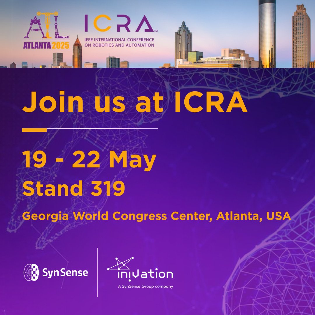We're excited to be exhibiting at ICRA 2025 in Atlanta from May 19–22! 
Visit us at Stand 319 to see how our neuromorphic solutions are powering next-generation robotic perception and intelligence.

#ICRA2025 #Neuromorphic #Robotics #AI