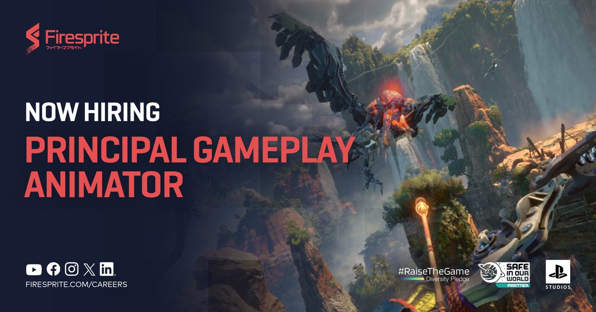 FirespriteGames's tweet image. We have an exciting opportunity for a Principal Gameplay Animator to join our passionate PlayStation Studios team!
➡️ Find out more and apply: firesprite.com/careers/job/54…