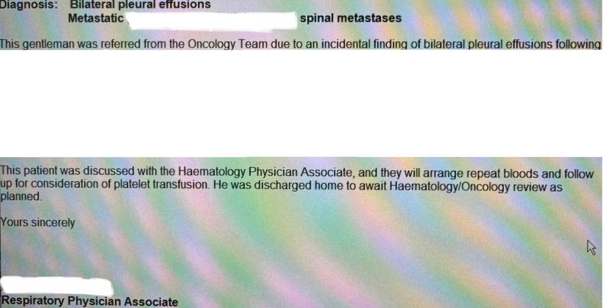 medicalmodelbri's tweet image. More dodgy PA shenanigans at Northampton . 

Respiratory PA referring to Haem PA and not a Dr in sight . 

How many more patients have come to harm ? 
@Mike88881221 @iDrSunny @Anisocyte @TomStocks1982 @DrLukeCraddock @RobLaurensonD4P @respirologist @Anisocyte