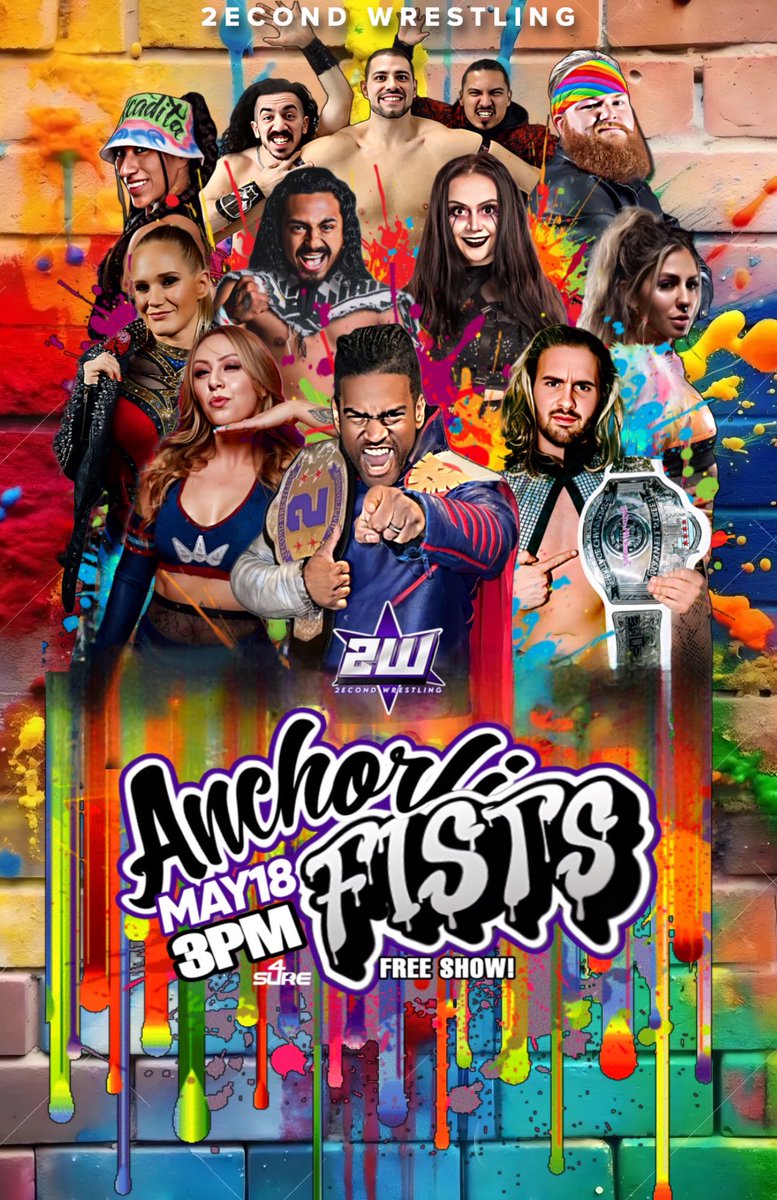 2econd Wrestling (@2econdwrestling) on Twitter photo 🎨ANCHORFISTS🎨
Free Show! Sunday in Evanston!
Champions <a href="/DavidAliWRSTLNG/">DAVID ALI 🤼♂️</a> <a href="/sabotagesean/">Sabotage</a> & <a href="/nickkotas_/">The Big Picture</a>
Interstate Classic Opener <a href="/thebombshelly/">Shelly Benson</a> vs <a href="/LaynieLuck/">Laynie</a> & <a href="/blairxyno/">Blair Onyx</a> vs <a href="/LaPescaditaRuiz/">Lili “La Pescadita” Ruiz 🇲🇽</a>
11 Stars Battle Royale <a href="/BrussHamiltonGB/">BrussHamiltonPro</a> <a href="/davina_thorne/">𝓓𝓪𝓿𝓲𝓷𝓪 💋</a>
Garage Sale!
🎟️LINK IN BIO 🎨ANCHORFISTS🎨
Free Show! Sunday in Evanston!
Champions <a href="/DavidAliWRSTLNG/">DAVID ALI 🤼♂️</a> <a href="/sabotagesean/">Sabotage</a> & <a href="/nickkotas_/">The Big Picture</a>
Interstate Classic Opener <a href="/thebombshelly/">Shelly Benson</a> vs <a href="/LaynieLuck/">Laynie</a> & <a href="/blairxyno/">Blair Onyx</a> vs <a href="/LaPescaditaRuiz/">Lili “La Pescadita” Ruiz 🇲🇽</a>
11 Stars Battle Royale <a href="/BrussHamiltonGB/">BrussHamiltonPro</a> <a href="/davina_thorne/">𝓓𝓪𝓿𝓲𝓷𝓪 💋</a>
Garage Sale!
🎟️LINK IN BIO