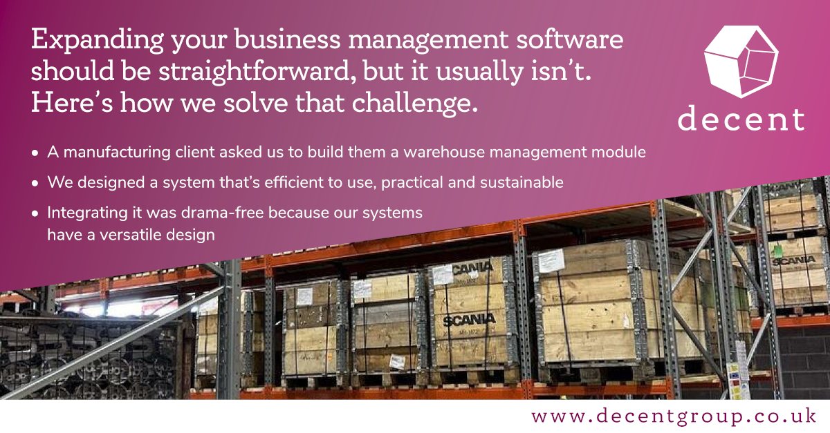 Decent_Group's tweet image. Off-the-shelf software often can’t keep up with real-world needs. We built a custom, fully integrated, future-proof warehouse system that’s ready to grow with them. 👉 decentgroup.co.uk/about/case-stu… 

#BusinessSystems #ClarisFileMaker #UKMFG