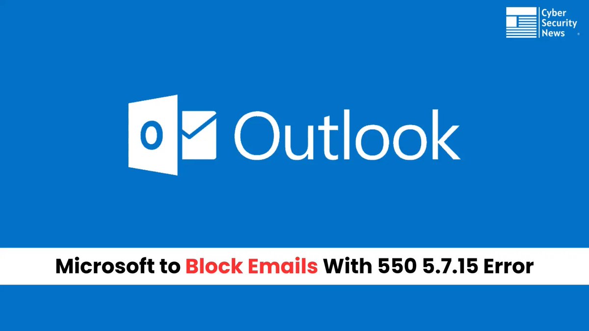 CyberSecTV_eu's tweet image. Microsoft will block unauthenticated bulk emails starting May 2025, rejecting them with “550 5.7.15 Access denied” errors.
#EmailSecurity #Microsoft #SpamPrevention