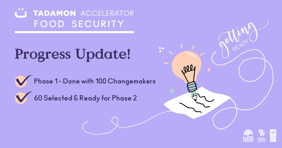 Tadamon - CSO Empowerment (@csotadamon) on Twitter photo 📣Four weeks into the Tadamon Accelerator for Food Security. We kicked off with business model innovation, human-centered design, and science-based solutions for resilience.
100 CSOs shared their video pitches, and now, 60 have been selected for Phase2! 🌟 <a href="/isdb_group/">IsDB Group</a> <a href="/ISFD_IsDB/">Islamic Solidarity Fund for Development (ISFD)</a> 📣Four weeks into the Tadamon Accelerator for Food Security. We kicked off with business model innovation, human-centered design, and science-based solutions for resilience.
100 CSOs shared their video pitches, and now, 60 have been selected for Phase2! 🌟 <a href="/isdb_group/">IsDB Group</a> <a href="/ISFD_IsDB/">Islamic Solidarity Fund for Development (ISFD)</a>
