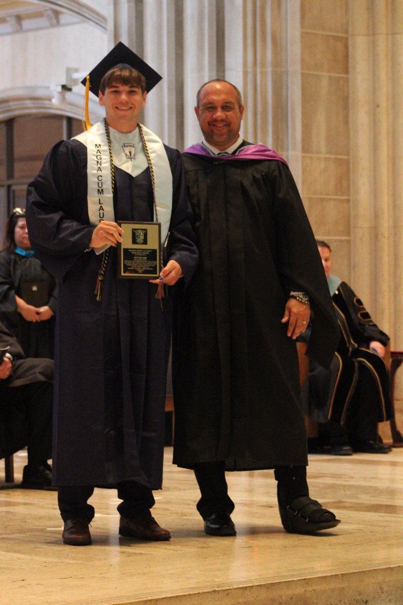 Patton was voted by his classmates the student who most embodies the values of Althoff.  The Bishop Althoff award.