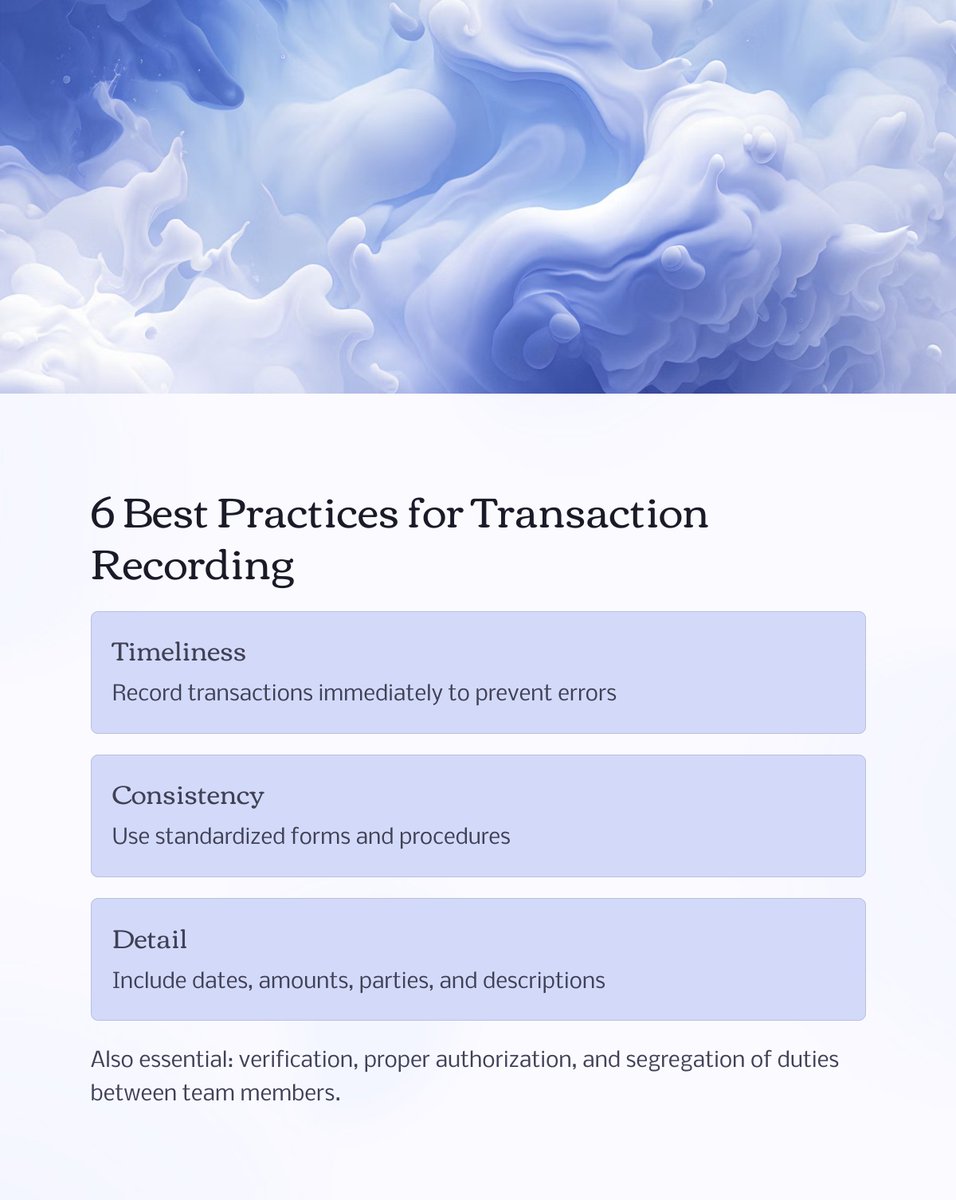 AspirE_GlobaL_'s tweet image. Accurate transaction recording is more than data entry-it&apos;s a discipline. Timeliness, consistency, and detail ensure transparency, while verification and role segregation protect your business from risk.

#TransactionRecording #AccountingBestPractices #UAEFinance #AspireGlobal