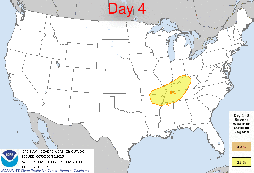 There is growing risk for a significant severe thunderstorm outbreak across the lower Midwest-TN Valley on Friday. Friday looks to be the peak dangerous day from an atmospheric environment perspective... but the general pattern looks conducive for storms over the next 10 days