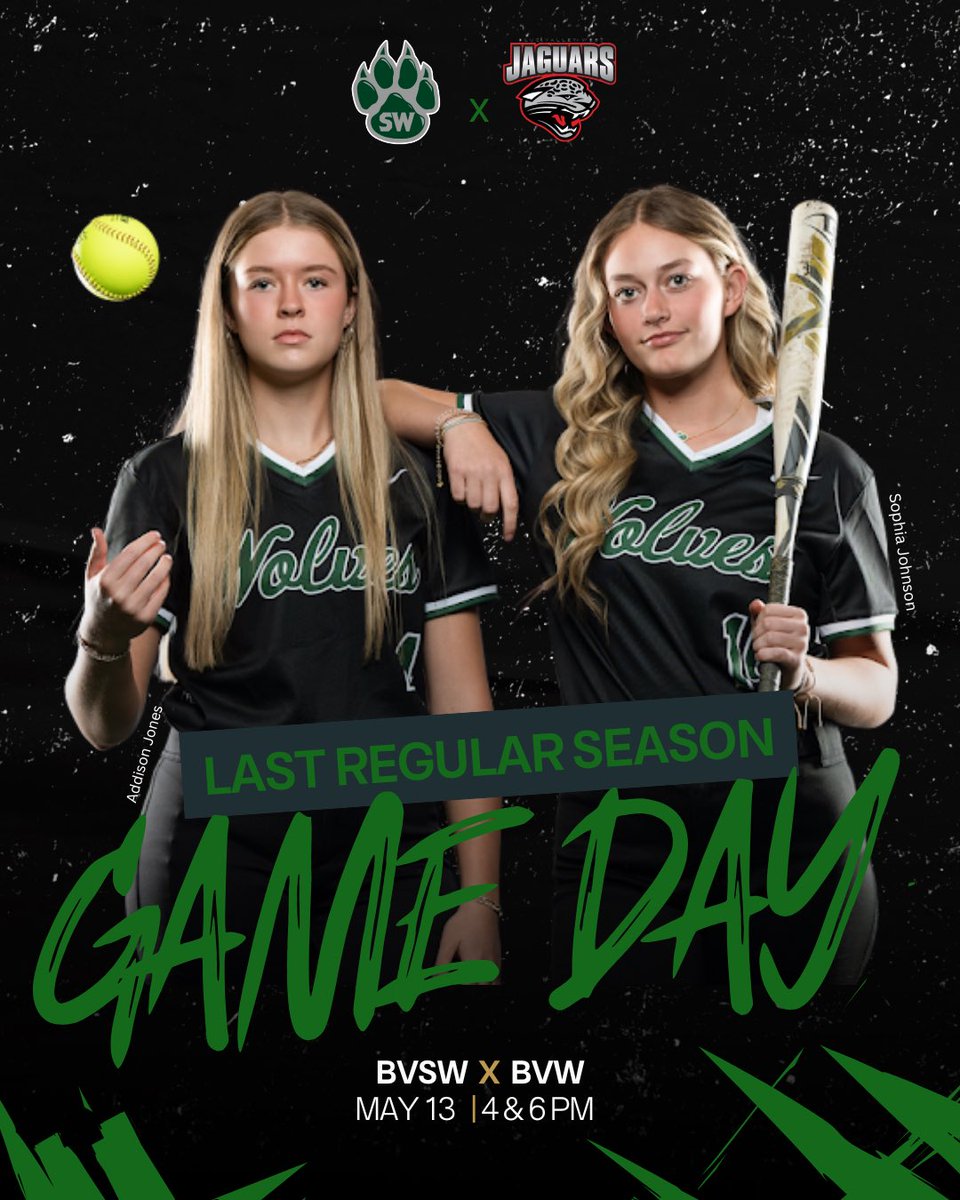 Last Regular Season Game Day!
🆚 Blue Valley West
⌚️4:00 &amp; 6:00
📍Blue Valley West High School