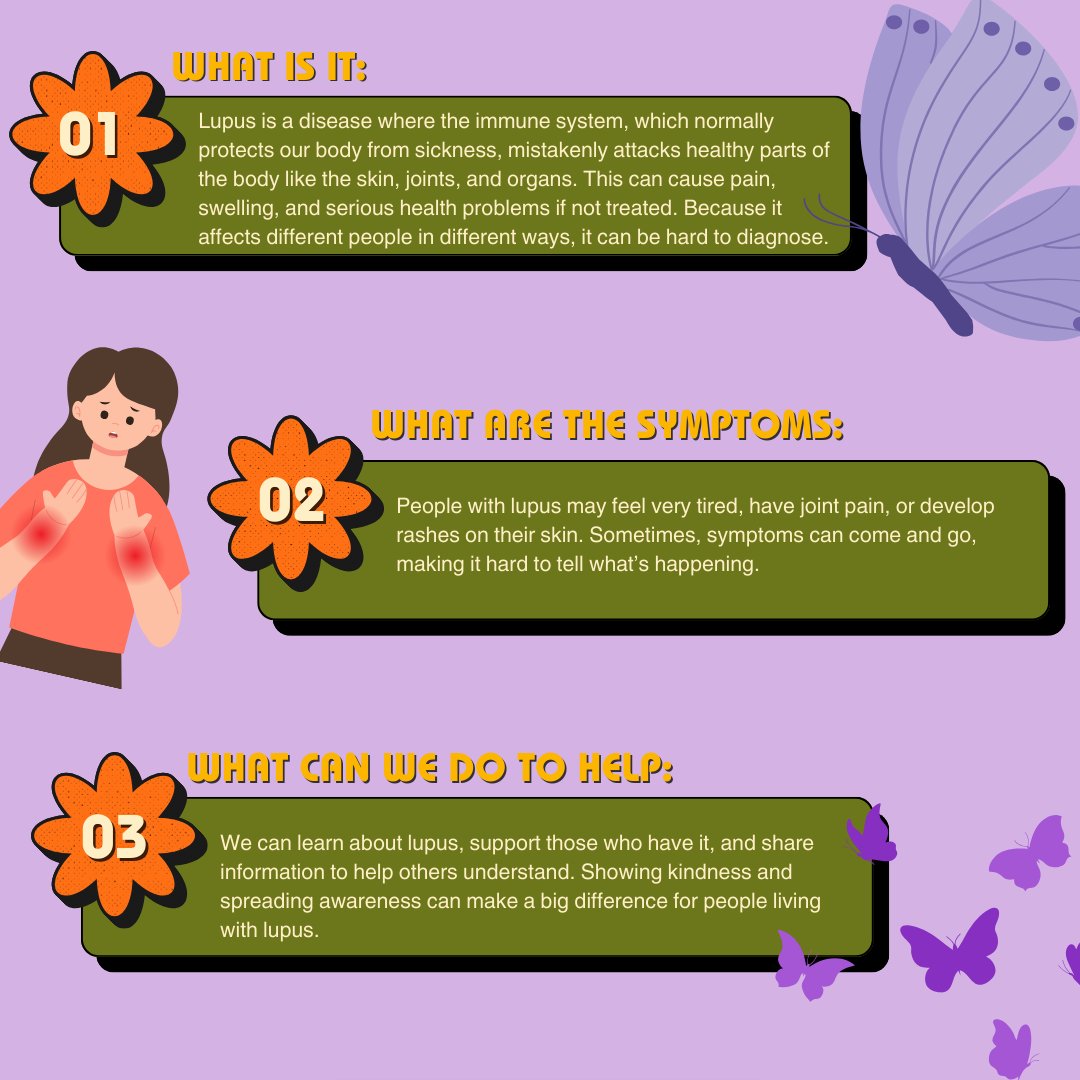 THEYCRH's tweet photo. May 10 was World Lupus Day.💜 By learning more and supporting each other, we can help those living with lupus feel less alone and promote better understanding and care. #WorldLupusDay #LupusAwareness #SupportAndUnderstand https://t.co/wIs1Y8gUkv
