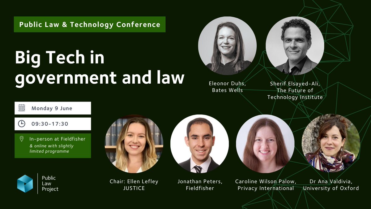 PLP's Public Law and Technology Conference

Morning plenary session:
▶️Big Tech in government and law

Secure your place now: lnkd.in/eYsW5ifJ