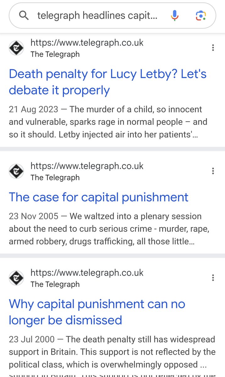 Also the Telegraph, endlessly calling for the death penalty to be reinstated. It's telling that they have turned off comments on this tweet and their Facebook post about it