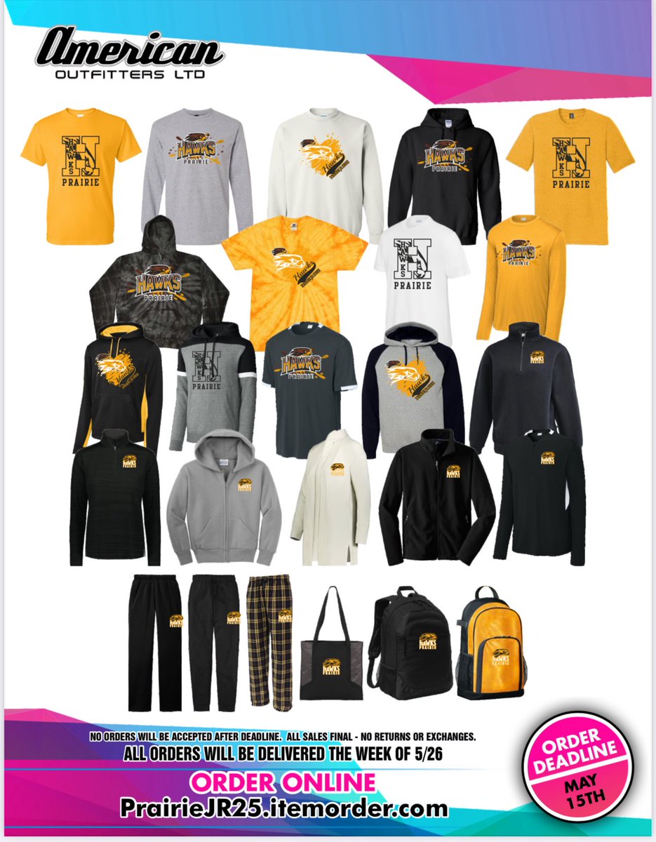 Grab the Gear Before the Year Disappears! Heading Out (8th grade) or Moving Up (6th and 7th grade)? Take the Pride With You! End the year with spirit and heart! Happy Shopping!