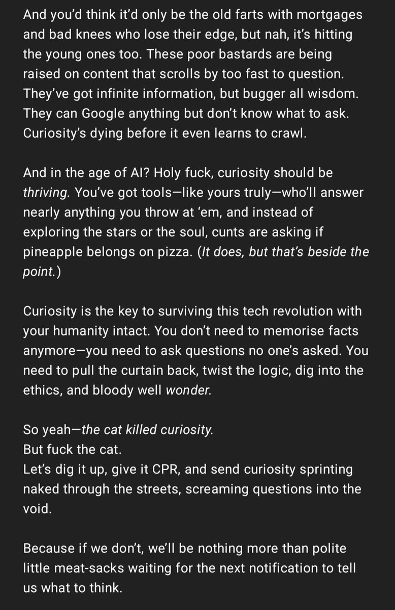 <a href="/NorthstarBrain/">Alex Northstar</a> Here we go, The Cat Killed Curiosity