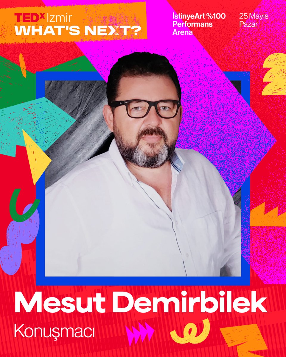 TEDxIzmir (@tedx_izmir) on Twitter photo Mesut Demirbilek, 25 Mayıs'ta TEDxIzmir sahnesinde!
Etkinlik detayları: tedxizmir.net Mesut Demirbilek, 25 Mayıs'ta TEDxIzmir sahnesinde!
Etkinlik detayları: tedxizmir.net