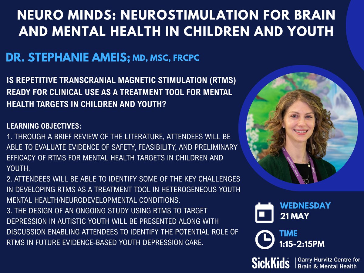 🚨Don't forget to register for the GH-CBMH Annual Conference on May 21st!

🚨This week we would like to highlight one of our speakers, Dr. Stephanie Ameis🧠

🚨Register Now: cvent.me/A1g3GW
