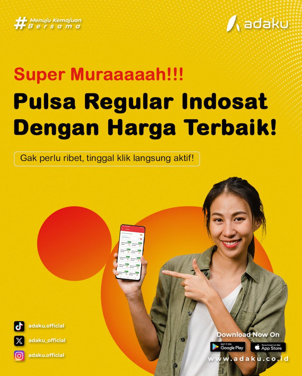 adaku_official's tweet image. 📱 Pulsa Indosat Super Murah! Langsung Masuk, Gak Pake Lama! 🔥
Tinggal klik, pulsa aktif seketika! Cocok buat kamu yang butuh cepat &amp;amp; hemat! 💸

#PulsaIndosat #PulsaMurah #LangsungMasuk #TanpaRibet #TopUpCepat #HematTerus #IndosatOoredoo #AdakuAja