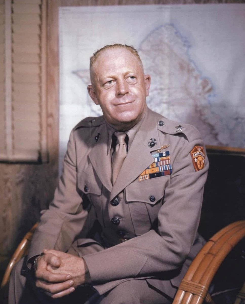 In 1942, General Merritt Edson earned the Medal of Honor for his defense of Lunga Ridge on Guadalcanal. 🇺🇸

His 800 Marines withstood repeated assaults from 3,000 Japanese soldiers while he continuously exposed himself to enemy fire in an effort to lead his men. 🪖