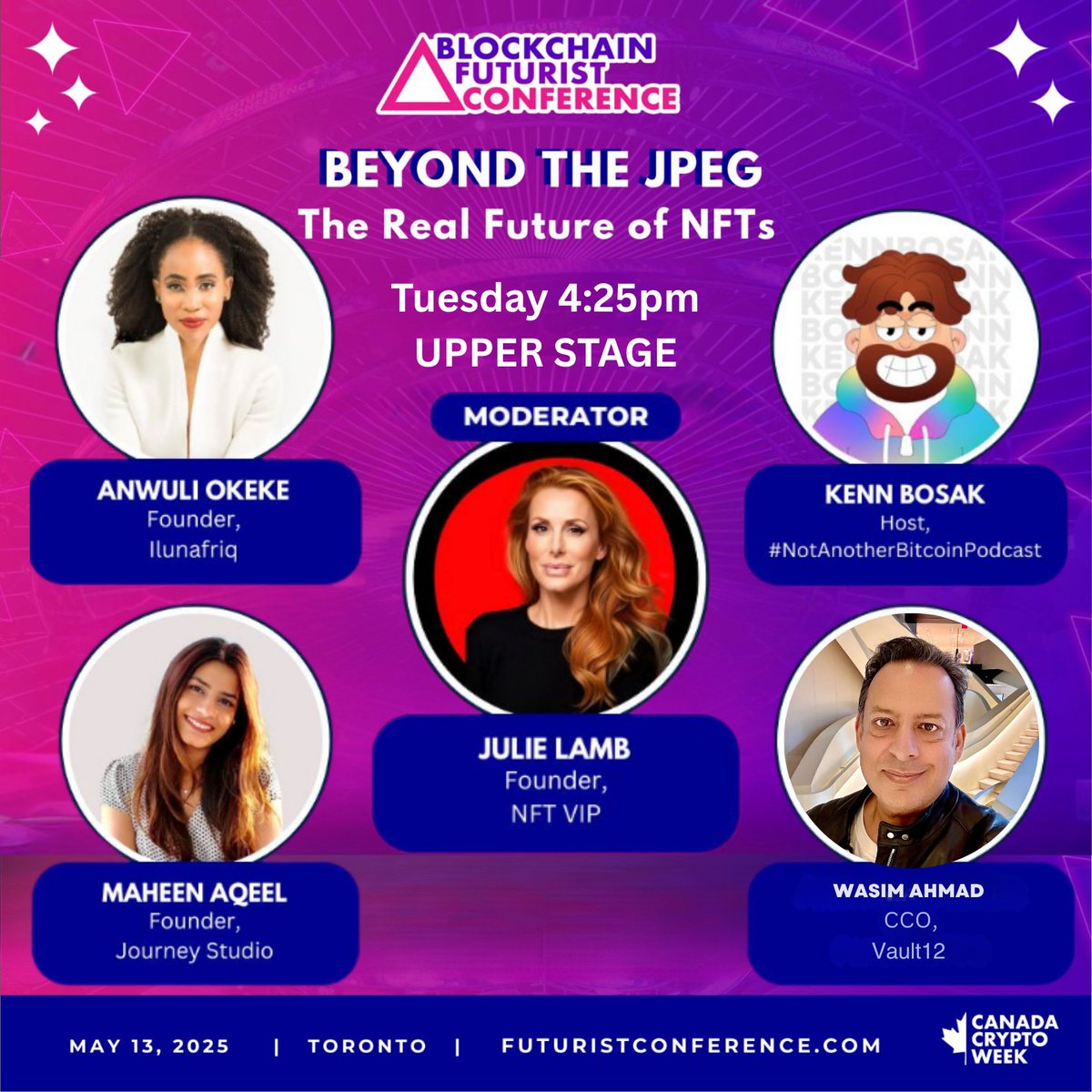 How2WithJulieSu's tweet image. Grateful @Futurist_conf secured @wasima from @_vault12_ to join us on stage today  to discuss Beyond the JPEG the real future of NFTs and collectables - upper stage 4:25 @KennBosakgif @journeystudio @AWSstartups @ilunafriq @_NFT_VIP  @Vault12Guard #pioneers #cryptoinheritance