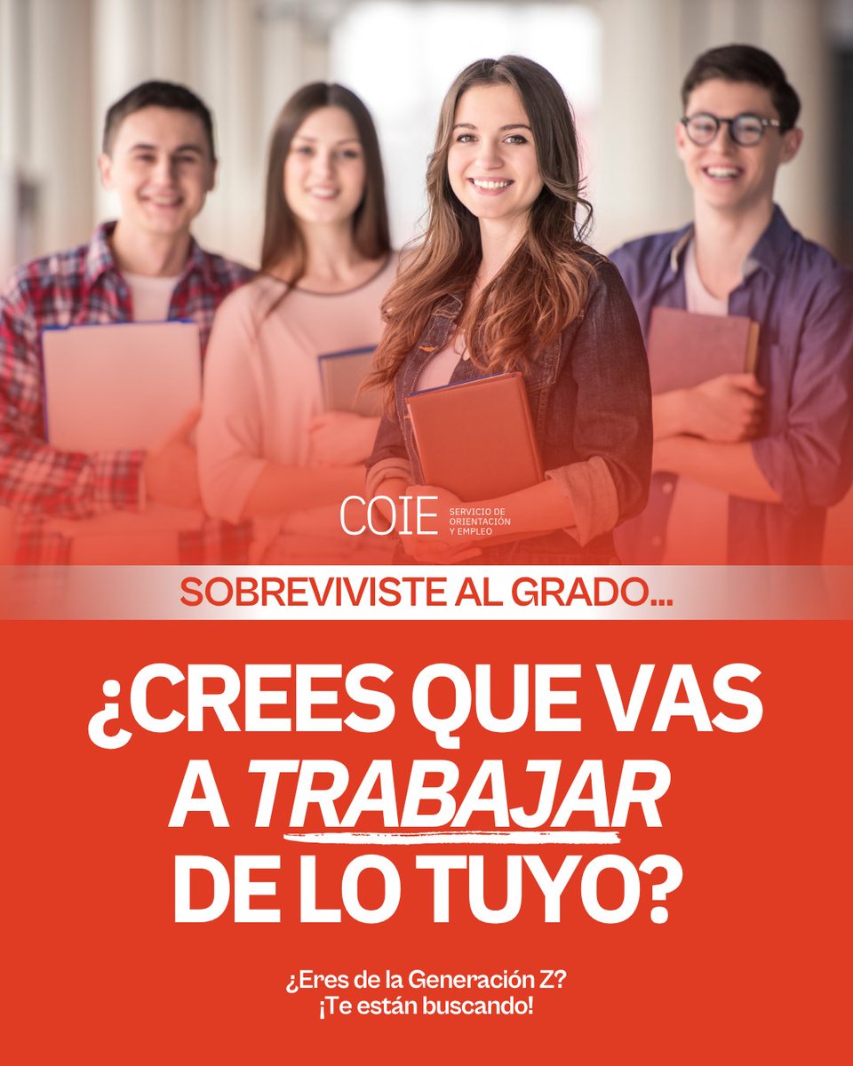 📣 ¿Eres de la generación Z? ¡Te están buscando!

📩 Recibirás un correo con una encuesta. Solo te llevará 5 minutos y es 100% anónima. 📞 Puede que incluso te llamemos para recordártelo (pero tranqui, sin presiones).

#ExpectativasLaborales #COIEUMU #TalentoUMU #EncuestaCOIE
