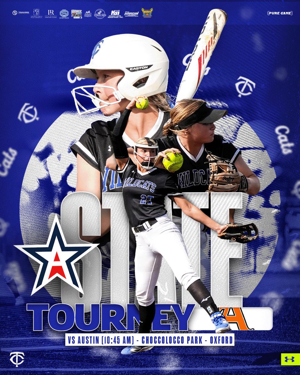 STATE TOURNAMENT

🆚 Austin High School &amp; TBD
⌚️ 10:45am &amp; 2:15pm
📍 Choccolocco Park
🎟️ GoFan

#GoCats | #SetApart