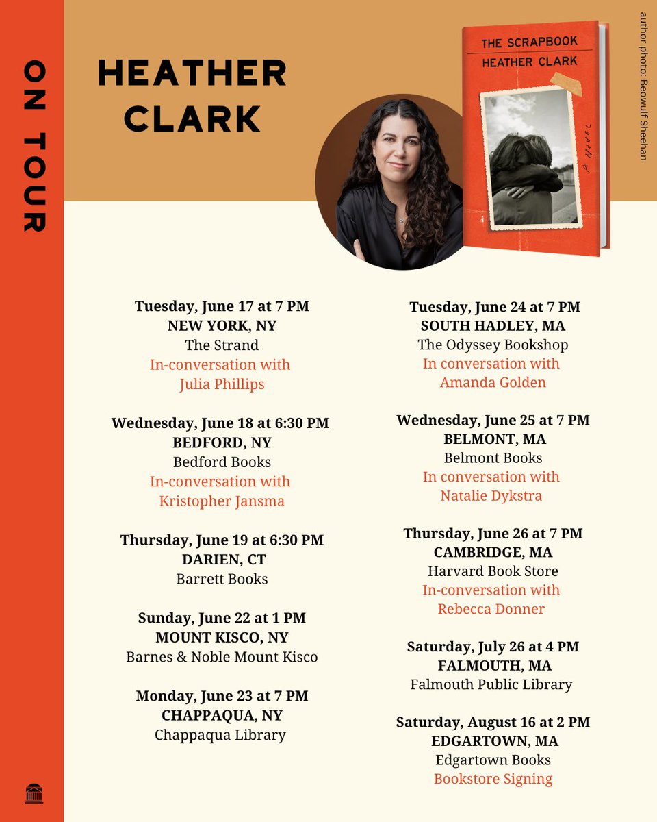 I’m excited to hit the road next month to discuss my debut novel, THE SCRAPBOOK—a different kind of WWII story. I’ll be speaking and signing in New York and New England this summer. And Europe! Details below and at heatherclarkauthor.com. I can’t wait to connect with readers.
