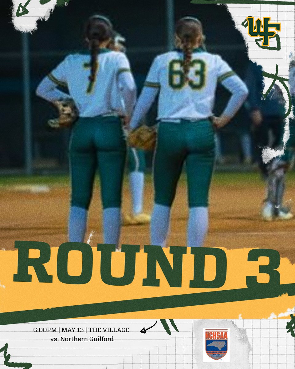 ROUND 3‼️
🆚Northern Guilford
⏰6:00
📍The Village 

Be there and be LOUD. GO TITANS!!