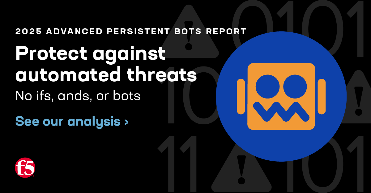 F5's tweet image. 🤖 Are bots bypassing your defenses? Recent @F5Labs research identifies the latest tactics employed by adversarial bots and how you can protect your business and customers.

Read the blog: go.f5.net/xdiho8gz #F5 #BotProtection