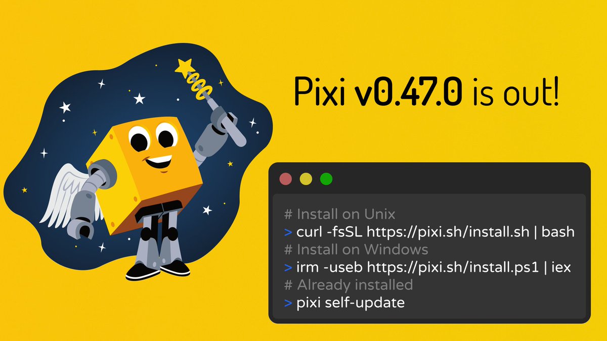 Pixi v0.47.0 is out!

🔒 Making solving even more reproducible by setting the date with exclude-newer!
💪 More powerful task dependencies by sharing arguments.

#pixi #conda #python #softwaredevelopment