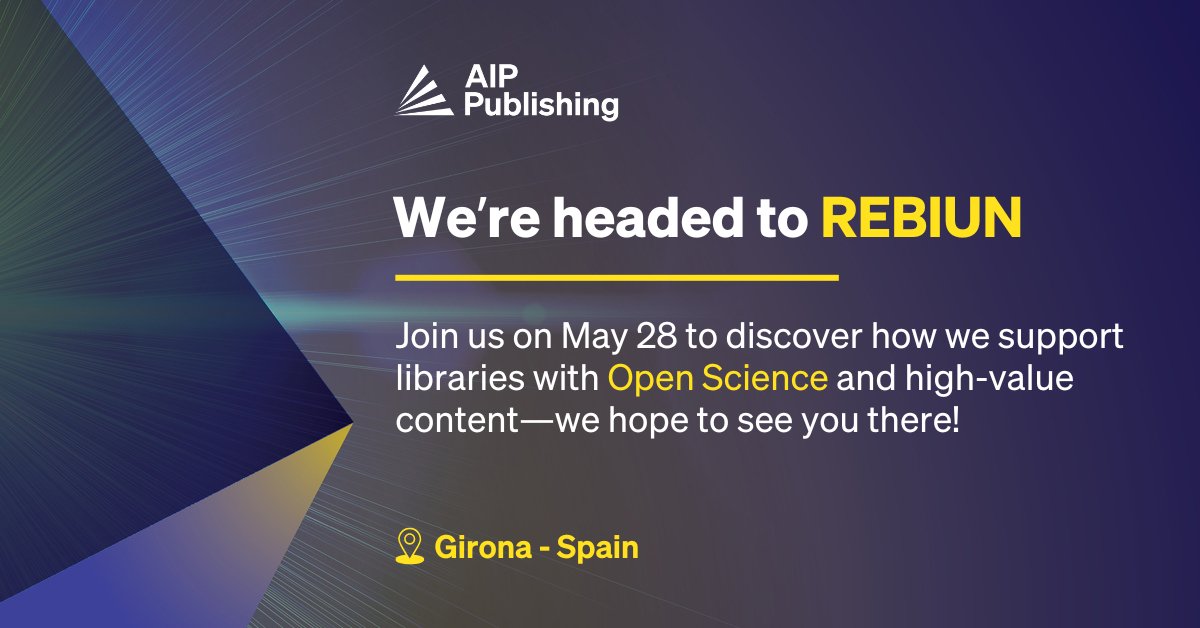 AIP_Publishing's tweet image. We’re excited to be part of REBIUN in Girona, Spain!

📍 Stop by to explore how we partner with libraries to advance #OpenScience, expand research access, and support your institution’s evolving needs.

We can’t wait to connect with you!

#Libraryconferences #REBIUN2025…
