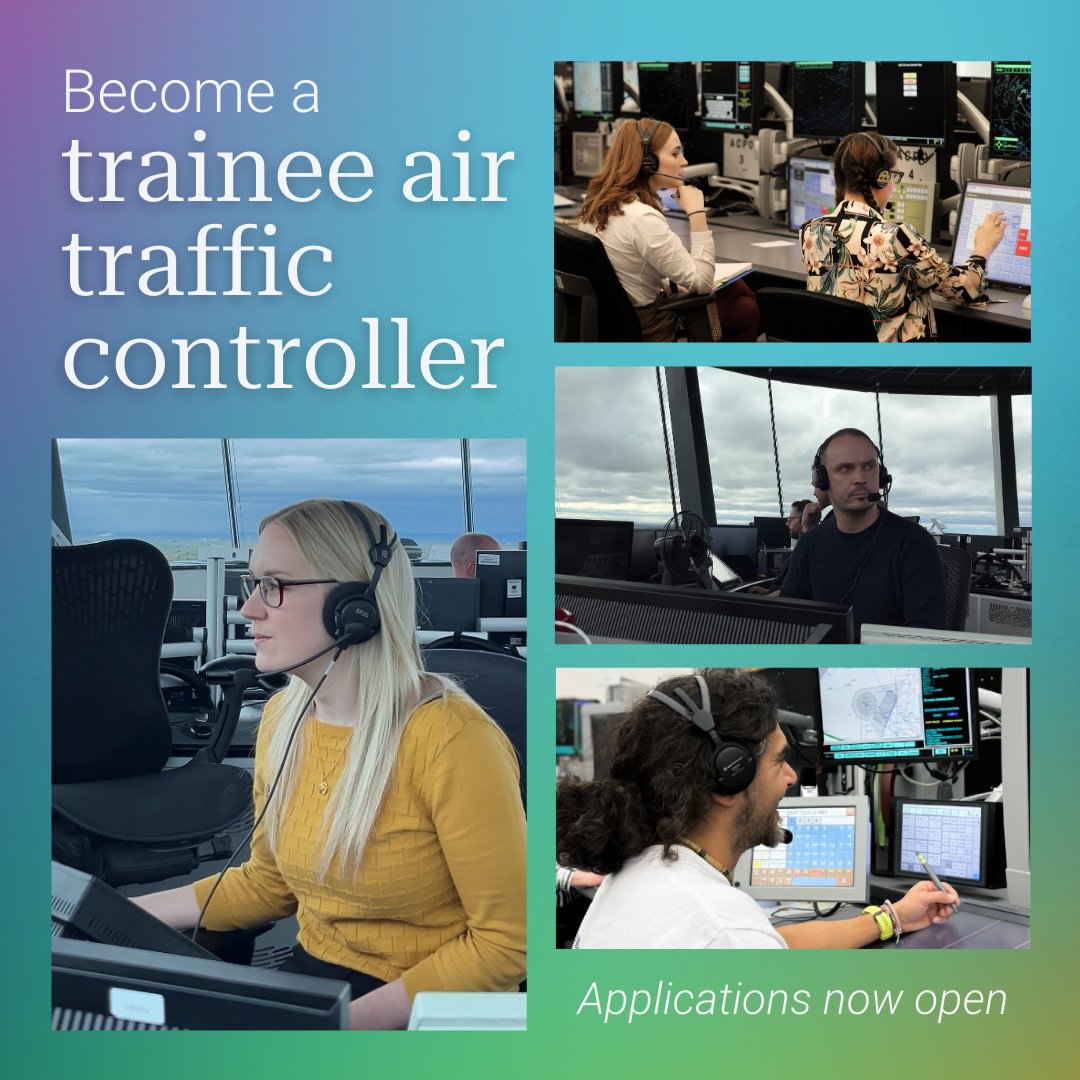 🚨 Trainee Controller Applications are now open! 🚨

Being an Air Traffic Controller is a career like no other - and we're looking for people from all walks of life to come and train with us ✈️

Find out more and apply online today: bit.ly/4iWo0Q9