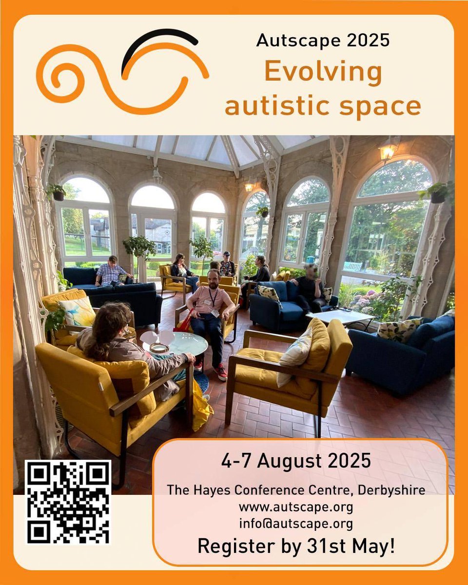 #AskingAutistics have you seen the main programme schedule for #Autscape 2025?
autscape.org/2025/programme…
Come and join us in autistic space for three days and experience what it is like when being #ActuallyAutistic  is the norm!

Autscape is non-profit. Organisers are unpaid.