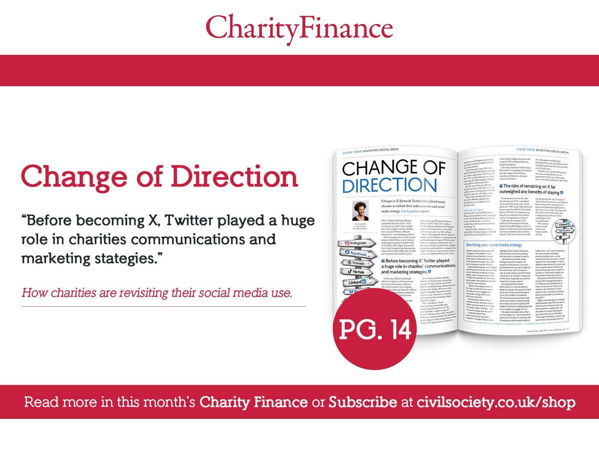 In this month’s edition, we look at how charities are revisiting their social media strategy and online presence.

To find out more, get your copy at bit.ly/3YyjxMa

#CharityFinance #socialmedia