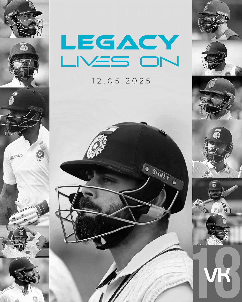 Whites will never feel the same again. 🏏
From fierce cover drives to fearless leadership — you didn’t just play Test cricket, you redefined it.

We watched history unfold from just inches away.
We witnessed passion, precision, and the presence of a true king.

Thank you, Virat.