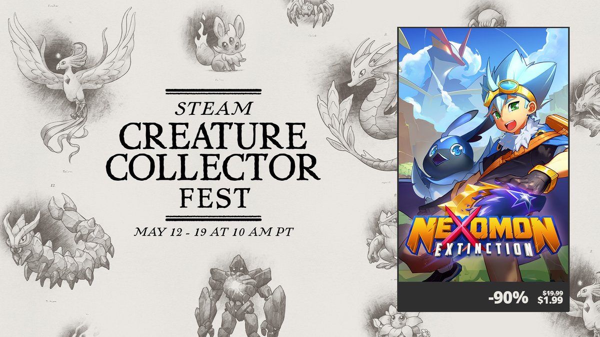 A return to classic monster catching games, with a brand new story, eccentric characters and over 300 unique Nexomon to trap and tame, at its highest ever discount?

Join the Tamer's Guild in the 2025 Steam Creature Collector Fest and be the very best: tinyurl.com/sccf2025